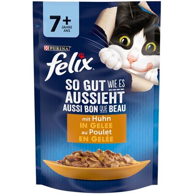 26x 85g Felix "As Good As It Looks" Senior Zakjes Kip Kattenvoer Nat 26x 85g Felix "As Good As It Looks" Senior Zakjes Kip Kattenvoer Nat
