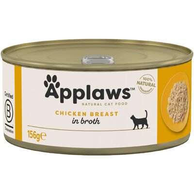 Voordeelpakket: 24x156g Applaws in Bouillon Kippenborst Nat Kattenvoer Voordeelpakket: 24x156g Applaws in Bouillon Kippenborst Nat Kattenvoer