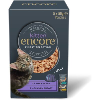 20x 50g Encore Kitten Jelly Pouch Fijnste selectie (2 soorten) natvoer voor katten 20x 50g Encore Kitten Jelly Pouch Fijnste selectie (2 soorten) natvoer voor katten