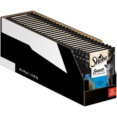 56 x 85 g Megapack Sheba Varianten Maaltijdzakjes Saus Lover met Tonijn nat kattenvoer 56 x 85 g Megapack Sheba Varianten Maaltijdzakjes Saus Lover met Tonijn nat kattenvoer