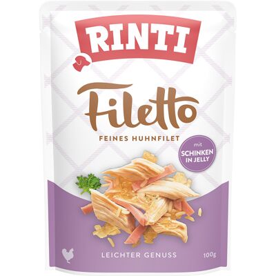 24x 100g RINTI Filetto Pouch in Jelly Kip met ham nat hondenvoer 24x 100g RINTI Filetto Pouch in Jelly Kip met ham nat hondenvoer