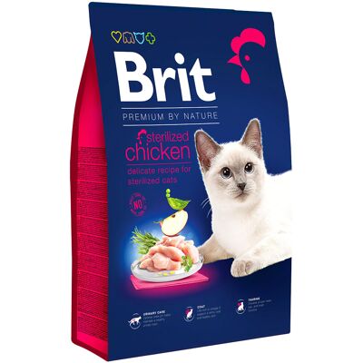 8kg Brit Premium by Nature Cat Gesteriliseerd droogvoer met kip 8kg Brit Premium by Nature Cat Gesteriliseerd droogvoer met kip