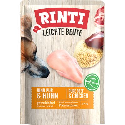 10x400g RINTI Lichte prooi Puur Rund & Kip natvoer voor honden 10x400g RINTI Lichte prooi Puur Rund & Kip natvoer voor honden