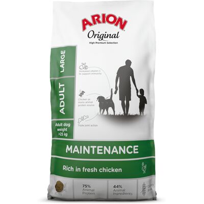 12kg Arion Original Maintenance Large Breed Kip hondenvoer droog 12kg Arion Original Maintenance Large Breed Kip hondenvoer droog