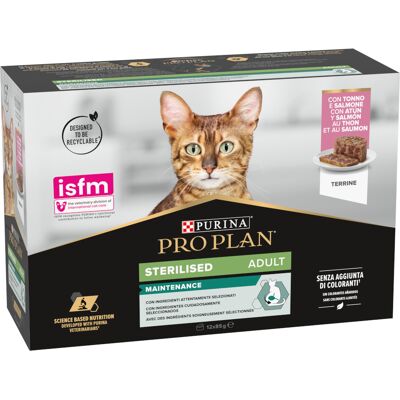 MP Pro Plan Cat Sterilised 2 x (12 x 85) g- Zalm & Tonijn - Dubbelpak MP Pro Plan Cat Sterilised 2 x (12 x 85) g- Zalm & Tonijn - Dubbelpak