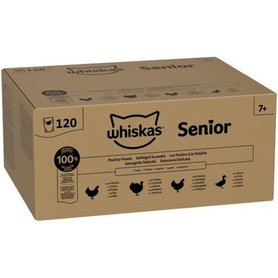 120x85g Whiskas Senior zakjes gevogelte selectie in gelei nat kattenvoer 120x85g Whiskas Senior zakjes gevogelte selectie in gelei nat kattenvoer
