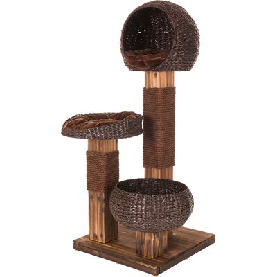 zooplus Exclusive Krabpaal Burned Wood Bruin H139 x L58 x B58 cm zooplus Exclusive Krabpaal Burned Wood Bruin H139 x L58 x B58 cm
