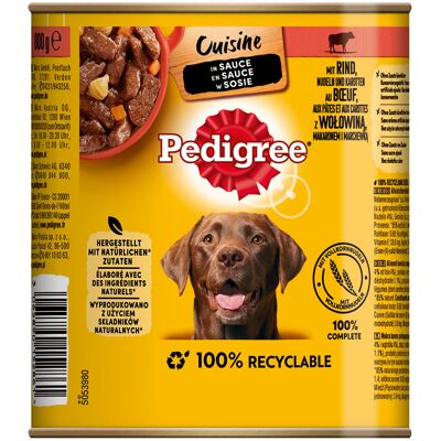 12x800g Rundvlees & Wortelen in saus Pedigree Classic natvoer voor honden 12x800g Rundvlees & Wortelen in saus Pedigree Classic natvoer voor honden