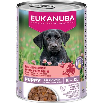 Eukanuba Puppy Rijk aan Rundvlees met Pompoen - 6 x 400 g Eukanuba Puppy Rijk aan Rundvlees met Pompoen - 6 x 400 g