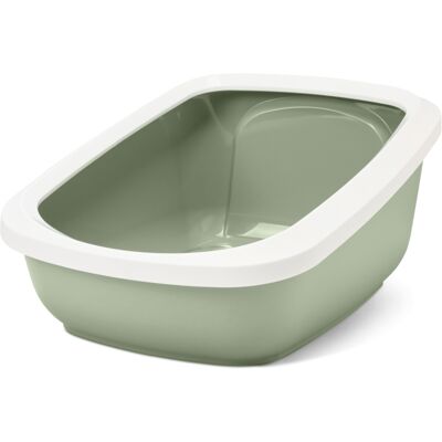 Savic Aseo Jumbo - Kattenbak met hoge rand - botanisch groen/ wit Savic Aseo Jumbo - Kattenbak met hoge rand - botanisch groen/ wit