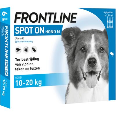 Frontline Spot-On Hond , 10 tot 20 kg, 6 Pipetten Frontline Spot-On Hond , 10 tot 20 kg, 6 Pipetten