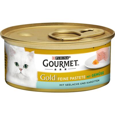48x85g Gold Paté Mix 3: 4 soorten Gourmet Kattenvoer 48x85g Gold Paté Mix 3: 4 soorten Gourmet Kattenvoer