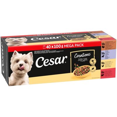 Cesar Maaltijdzakjes in Saus Hondenvoer - Voordeelpakket: 80 x 100 g Cesar Maaltijdzakjes in Saus Hondenvoer - Voordeelpakket: 80 x 100 g