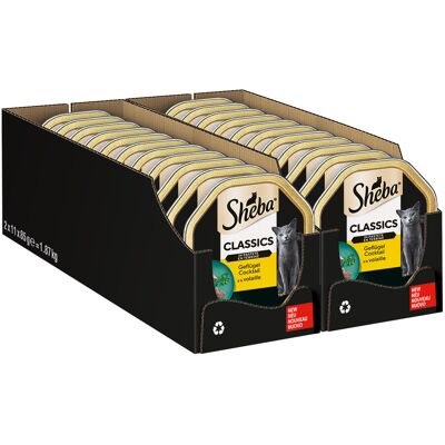 22x85g Gevogelte Cocktail in Paté Sheba Classics Kattenvoer Kuipjes 22x85g Gevogelte Cocktail in Paté Sheba Classics Kattenvoer Kuipjes