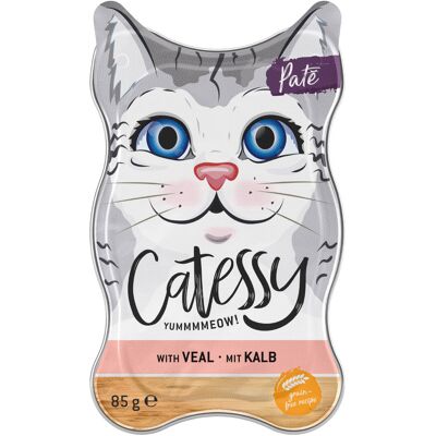 36x85g Patéschaaltjes met Kalfsvlees Catessy Kattenvoer 36x85g Patéschaaltjes met Kalfsvlees Catessy Kattenvoer