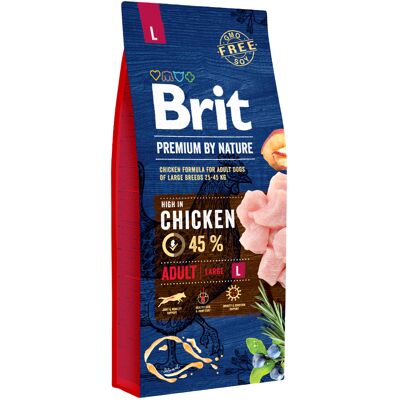 15 kg Brit Premium by Nature Adult L droogvoer voor honden 15 kg Brit Premium by Nature Adult L droogvoer voor honden