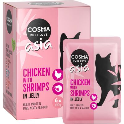 24x100g Maaltijdzakjes Kip & Garnalen Cosma Asia Kattenvoer 24x100g Maaltijdzakjes Kip & Garnalen Cosma Asia Kattenvoer