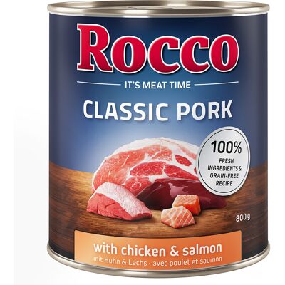 Rocco Classic Pork 6 x 800 g Hondenvoer Kip & Zalm Rocco Classic Pork 6 x 800 g Hondenvoer Kip & Zalm