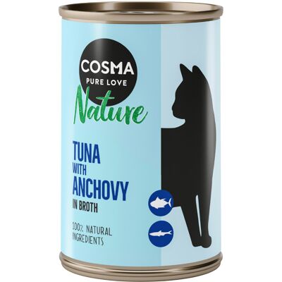 12x140g Nature Tonijn met hele Ansjovis Cosma Kattenvoer 12x140g Nature Tonijn met hele Ansjovis Cosma Kattenvoer