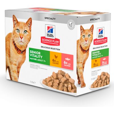 12x85g Adult 7+ Youthful Vitality Hill's Science Plan Kattenvoer 12x85g Adult 7+ Youthful Vitality Hill's Science Plan Kattenvoer