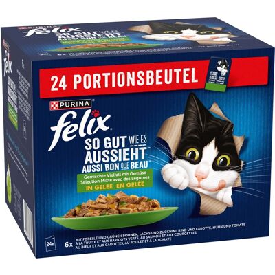 3 + 1 gratis! Felix natvoer voor katten - Met Lekkere Groenten (96 x 85 g) 3 + 1 gratis! Felix natvoer voor katten - Met Lekkere Groenten (96 x 85 g)