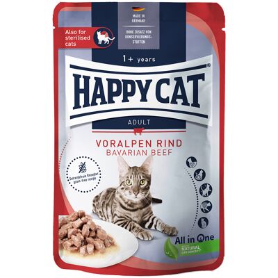 Voordeelpakket Happy Cat Pouch Meat in Sauce 24 x 85 g - Voralpen-Rind (Rund) Voordeelpakket Happy Cat Pouch Meat in Sauce 24 x 85 g - Voralpen-Rind (Rund)