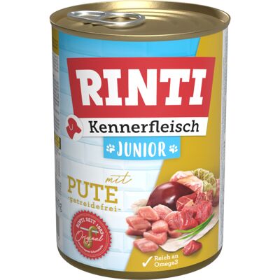 12 x 400 g Rinti "Kennerfleisch" Voordeelpakket - Junior: Kalkoen 12 x 400 g Rinti "Kennerfleisch" Voordeelpakket - Junior: Kalkoen