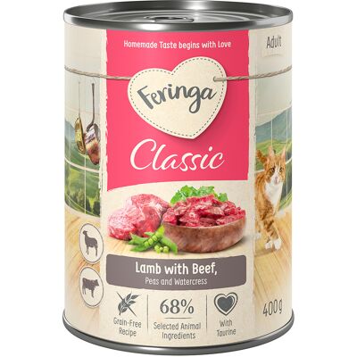 12x400g Feringa Classic Meat Menu Lam & Rund Kattenvoer 12x400g Feringa Classic Meat Menu Lam & Rund Kattenvoer