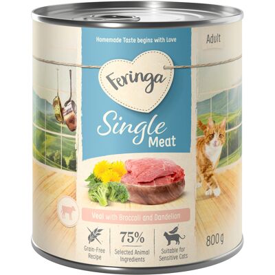 Feringa Single Meat Menu 6 x 800 g - Kalf met broccoli & paardenbloem Feringa Single Meat Menu 6 x 800 g - Kalf met broccoli & paardenbloem