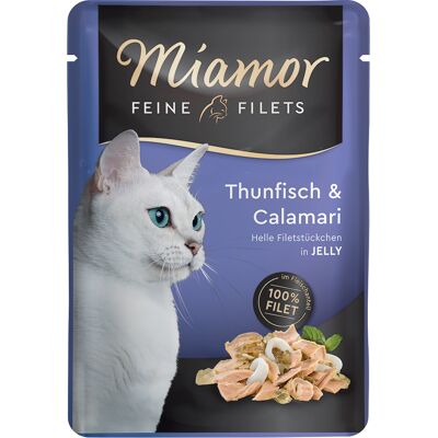24x100g Fijne Filets Tonijn & Calamari Miamor Kattenvoer 24x100g Fijne Filets Tonijn & Calamari Miamor Kattenvoer