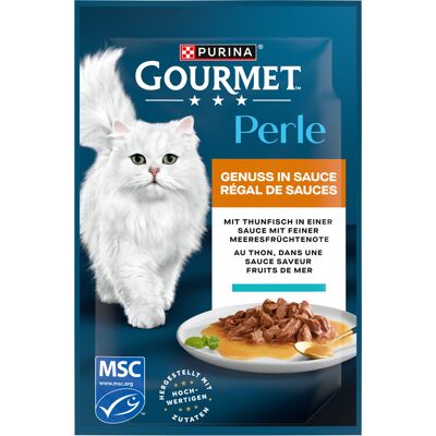 26x85g Tonijn in Saus Gourmet Perle Sauce Delight Kattenvoer 26x85g Tonijn in Saus Gourmet Perle Sauce Delight Kattenvoer