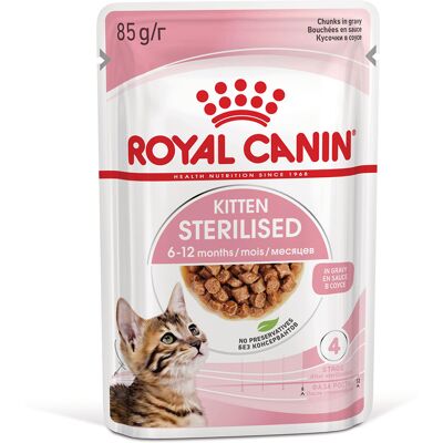 12x85g Sterilised Kitten in Saus Royal Canin Kattenvoer 12x85g Sterilised Kitten in Saus Royal Canin Kattenvoer