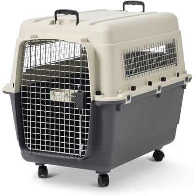 savic Transportbox Feria met Wieltjes - Maat 5: M, antraciet/beige savic Transportbox Feria met Wieltjes - Maat 5: M, antraciet/beige