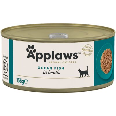 Voordeelpakket: 24x156g Applaws in Bouillon Zeevis Nat Kattenvoer Voordeelpakket: 24x156g Applaws in Bouillon Zeevis Nat Kattenvoer