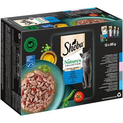 48 x 85 g Sheba Nature's Collection in Sauce vis variatie (tonijn, zalm, kabeljauw, zeevis) 48 x 85 g Sheba Nature's Collection in Sauce vis variatie (tonijn, zalm, kabeljauw, zeevis)