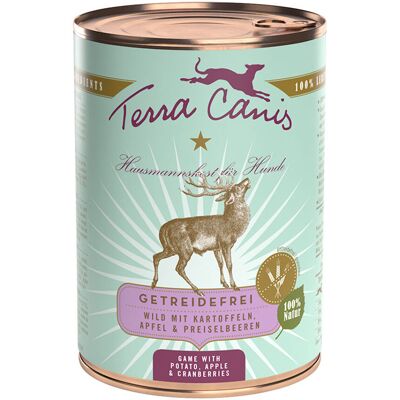 Terra Canis Graanvrij 6 x 400 g - Wild met Aardappel, Appel en Veenbessen Terra Canis Graanvrij 6 x 400 g - Wild met Aardappel, Appel en Veenbessen