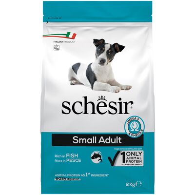 Voordeelpakket: 2x 2kg Schesir Dog Small Adult met vis droogvoer voor honden Voordeelpakket: 2x 2kg Schesir Dog Small Adult met vis droogvoer voor honden