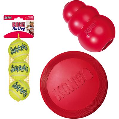 KONG Voordeelpakket: Frisbee, KONG Classic, Tennisballen - Small (Frisbee, Classic S, Tennisballen M 3 stuks) KONG Voordeelpakket: Frisbee, KONG Classic, Tennisballen - Small (Frisbee, Classic S, Tennisballen M 3 stuks)