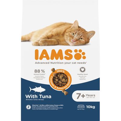 10kg IAMS Advanced Nutrition Senior droogvoer voor katten 7+ met tonijn 10kg IAMS Advanced Nutrition Senior droogvoer voor katten 7+ met tonijn