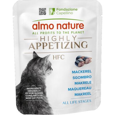 Voordeelverpakking: 24x50g Almo Nature HFC Zeer Smakelijk Makreel natvoer voor katten Voordeelverpakking: 24x50g Almo Nature HFC Zeer Smakelijk Makreel natvoer voor katten