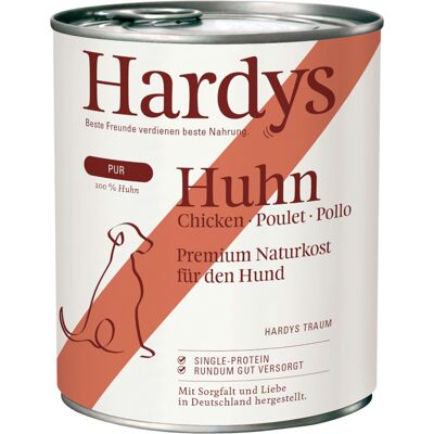 6x 800g Hardys Pure Kip natvoer voor honden 6x 800g Hardys Pure Kip natvoer voor honden