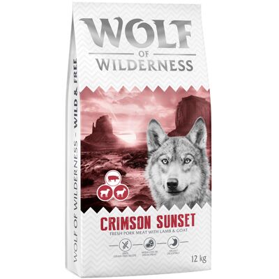 Wolf of Wilderness "Crimson Sunset" Lam & Geit - graanvrij - 12 kg Nieuw Recept Wolf of Wilderness "Crimson Sunset" Lam & Geit - graanvrij - 12 kg Nieuw Recept