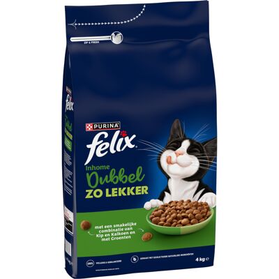 4 kg Felix Doubly Delicious Inhome Gevogelte Kattenvoer droog 4 kg Felix Doubly Delicious Inhome Gevogelte Kattenvoer droog