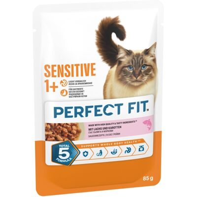 Perfect Fit Sensitive 1+ - Dubbelpak: Zalm (24 x 85 g) Perfect Fit Sensitive 1+ - Dubbelpak: Zalm (24 x 85 g)