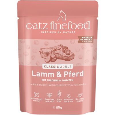 catz finefood Maaltijdzakjes Voordeelpakket 16 x 85 g Kattenvoer - Lam & Paard catz finefood Maaltijdzakjes Voordeelpakket 16 x 85 g Kattenvoer - Lam & Paard
