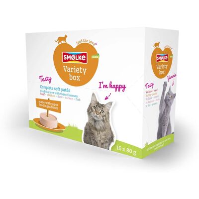 Smolke 16x80g Soft Paté Variatiebox Smølke Kattenvoer Smolke 16x80g Soft Paté Variatiebox Smølke Kattenvoer