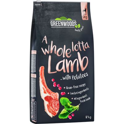 12kg Lam met Aardappel, Spinazie en Cranberry´s Greenwoods Hondenvoer droog 12kg Lam met Aardappel, Spinazie en Cranberry´s Greenwoods Hondenvoer droog