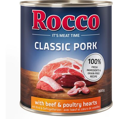 Rocco Classic Pork 6 x 800 g Hondenvoer Rund & Gevogelteharten Rocco Classic Pork 6 x 800 g Hondenvoer Rund & Gevogelteharten