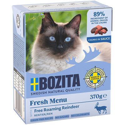 24x370g stukjes in Saus met Rendier Bozita Kattenvoer 24x370g stukjes in Saus met Rendier Bozita Kattenvoer