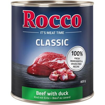 6x800g Rund met Eend Rocco Classic Hondenvoer 6x800g Rund met Eend Rocco Classic Hondenvoer